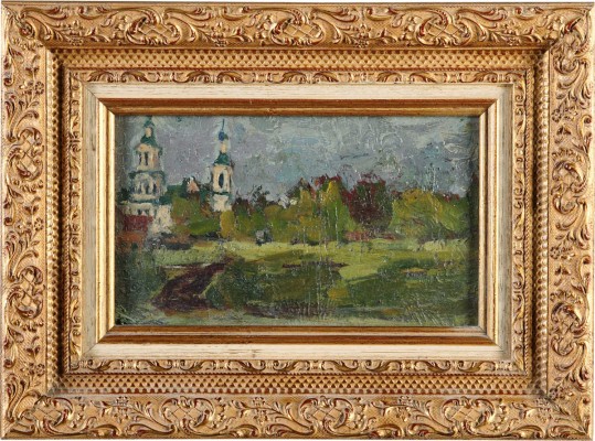 Петровичев Пётр Иванович. Этюд с церковью